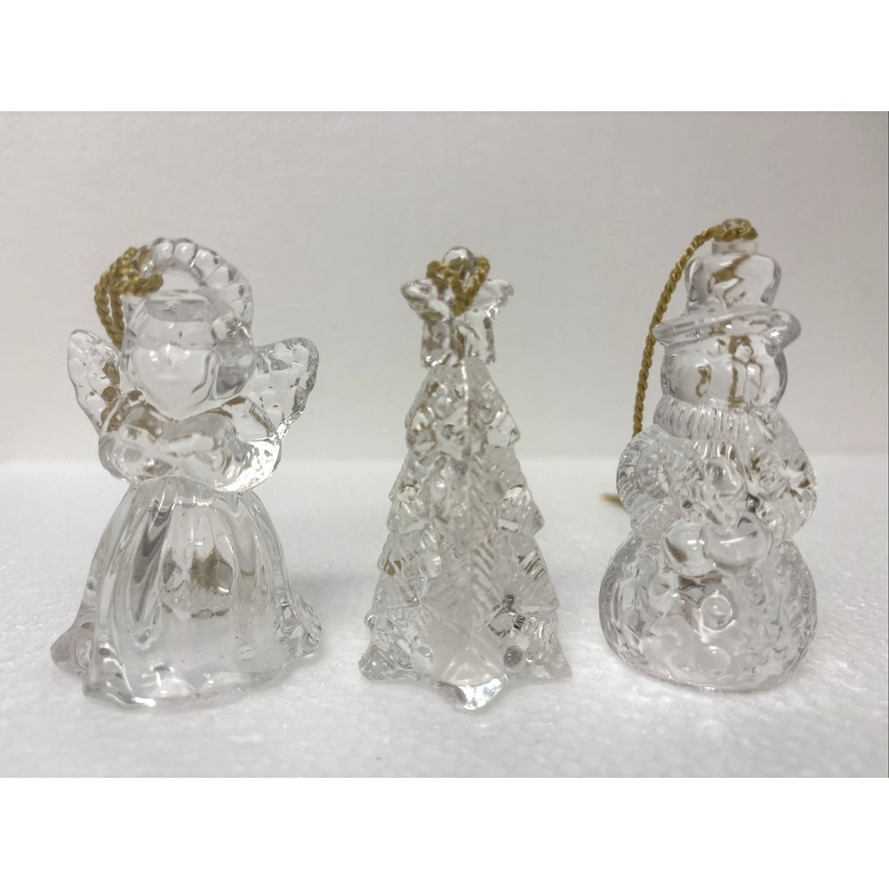 Gorham‎ Crystal Angel, Snowman, Christmas Tree, Vintage Christmas Ornaments